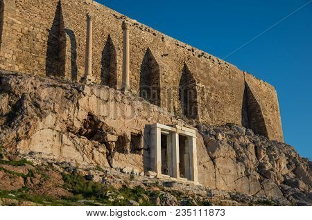 The Ruins Of Choragic Monument Of Thrasyllus, Acropolis, Athens, Greece