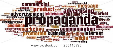 Propaganda Word Cloud Concept. Vector Illustration On White