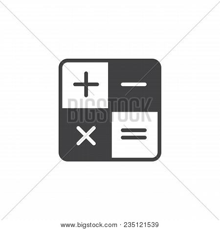 Calculator Vector Icon. Filled Flat Sign For Mobile Concept And Web Design. Mathematical Operations 