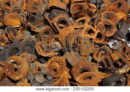 Closeup Of Metal Trash Piled For Scarp