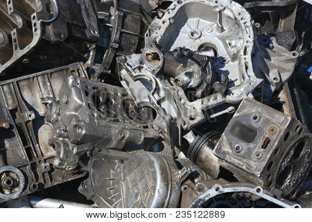 Closeup Of Metal Trash Piled For Scarp