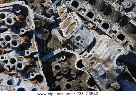 Closeup Of Metal Trash Piled For Scarp