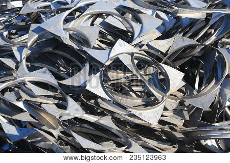 Closeup Of Metal Trash Piled For Scarp