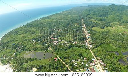 Aerial View Pablacio City Anda Bohol Filipino Nature
