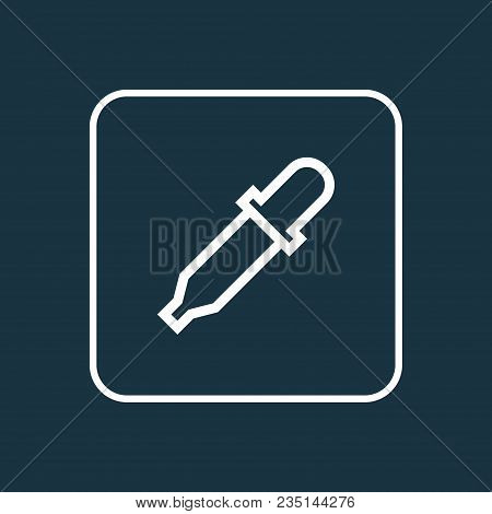 Pipette Icon Line Symbol. Premium Quality Isolated Eyedropper Element In Trendy Style.