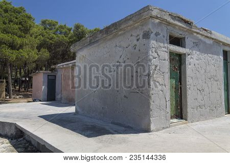 Vintage Beach Cabin In Croatia On A Sunny Day