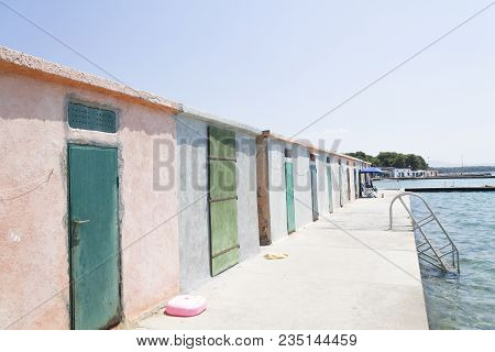 Vintage Beach Cabin In Croatia On A Sunny Day