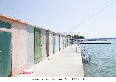 Vintage Beach Cabin In Croatia On A Sunny Day