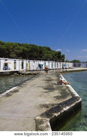Vintage Beach Cabin In Croatia On A Sunny Day