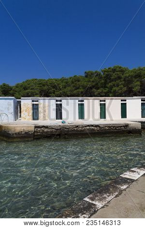 Vintage Beach Cabin In Croatia On A Sunny Day