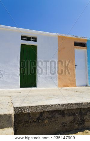 Vintage Beach Cabin In Croatia On A Sunny Day