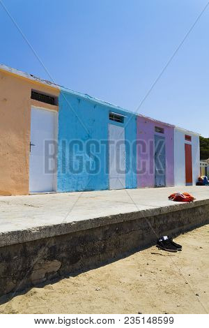 Vintage Beach Cabin In Croatia On A Sunny Day