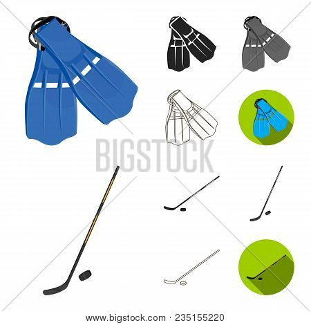Different Kinds Of Sports Cartoon, Black, Flat, Monochrome, Outline Icons In Set Collection For Desi