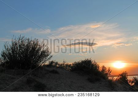 The Setting Sun Reflected In The Pond, Lake, Water, Transparent