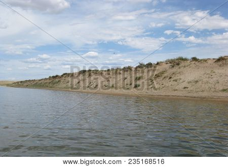Deserted Beach Lake, Summer Sky, Nature Blue Cloud, Tuva, The Sky Reflected In The Water