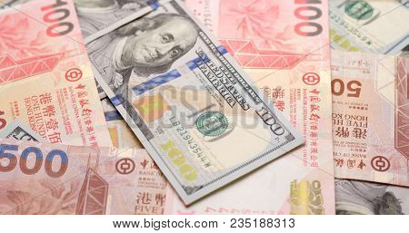 USD and HKD paper banknote 