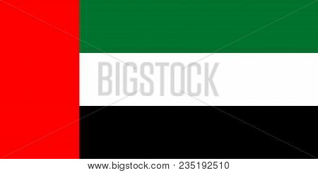 Flag Of United Arab Emirates Official Colors And Proportions, Vector Image