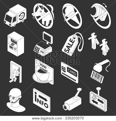 Shop Navigation Foods Icons Set Vector White Isolated On Grey Background