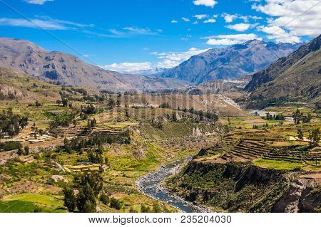 Colca Valley Is Located About 100 Kilometers Northwest Of Arequipa, Peru