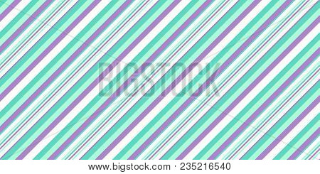 Deep Sea Green Turquoise Violet Seamless Inclined Stripes Background. Modern Colors Sidelong Lines T