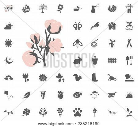 Cotton Icon. Spring Vector Illustration Icon Set