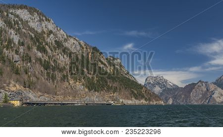 Ebensee Sea And Town In Big Austrian Alps