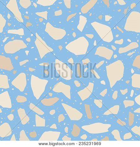 Terrazzo Seamless Pattern Surface Texture Of Decorative Granite Tiles Pastel Blue Colors Marble Terrazzo Seamless Pattern Surface Texture Of Decorative Granite Tiles Pastel Blue Colors Marble