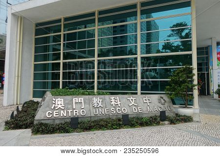 Macau, China- 06 Apr, 2018: The Historic Centre Of Macao Is A Collection Of Over Twenty Locations Th