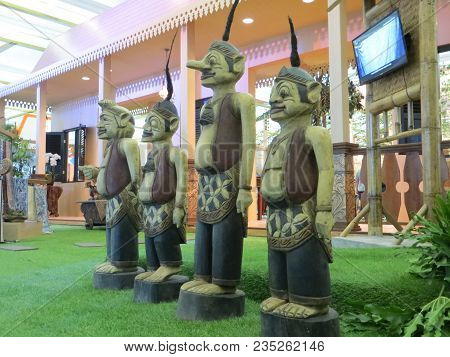 Jakarta, Indonesia - June 8, 2017: Miniatures Of Punakawan, Unique Type Of Character In Indonesian W