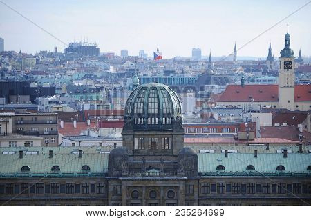 Prague, Czech Republic, February 2018: The Ministry Of Industry And Trade Building In Prague. Archit