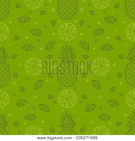 Pineapple Fruits Seamless Pattern Background Vector Format