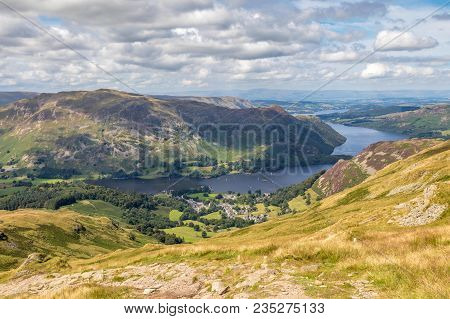 View Over Ullswater, In The English Lake District.