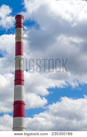 Pipe Chp Against The Sky In Ukraine.