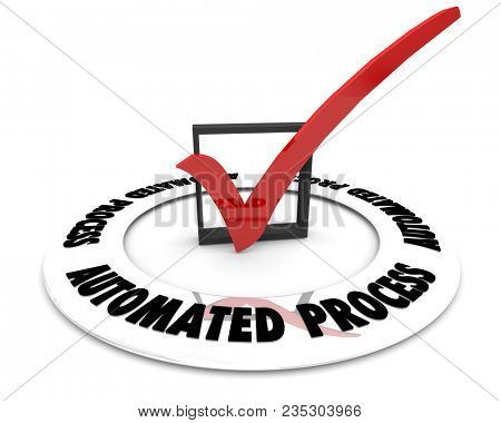 Automated Process Check Box Mark Workflow Automation 3d Illustration