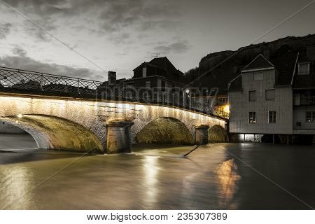 Bridge Of Ornans In Doubs,  Bourgogne-franche-comte, France