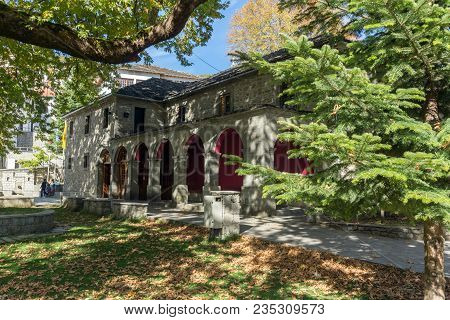Metsovo, Epirus, Greece - October 19, 2013: Autumn View Of Orthodox Church In Village Of Metsovo, Ep