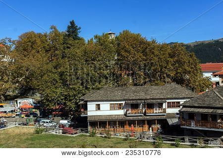 Metsovo, Epirus, Greece - October 19, 2013: Autumn View Of Village Of Metsovo Near City Of Ioannina,