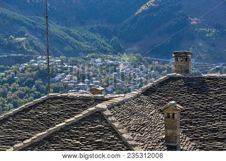 Metsovo, Epirus, Greece - October 19, 2013: Autumn View Of Village Of Metsovo Near City Of Ioannina,