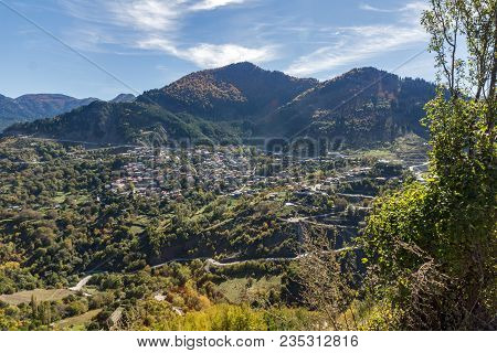 Metsovo, Epirus, Greece - October 19, 2013: Autumn View Of Village Of Anilio Near City Of Ioannina, 