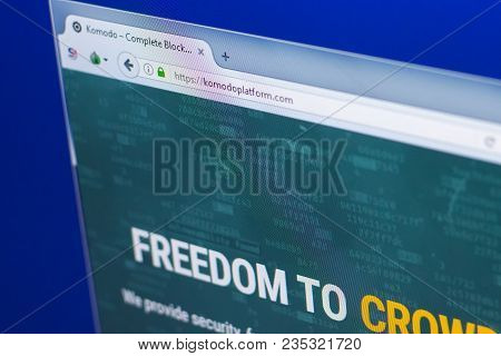 Ryazan, Russia - March 29, 2018 - Homepage Of Komodo Crypto Currency On The Pc Display, Web Address 