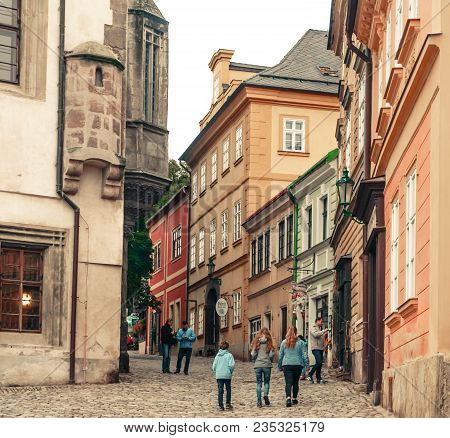 Czech Republic, Kutna Hora- September, 24, 2017. Narrow Medieval Streets In Kutna Hora