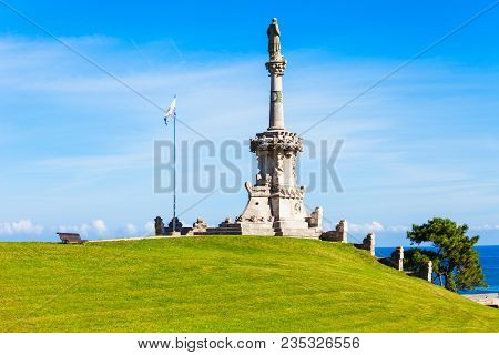 Monument To The Marquis De Comillas In Comillas, Cantabria Region Of Spain