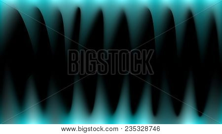 Bright, Abstract, Multicolored Blue Magic Rays Of Light Like Fire, Sharp Fangs, Stalactites On A Bla
