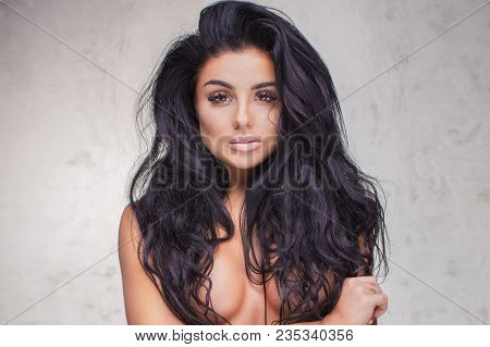 Sexy Woman With Long Hair Posing.