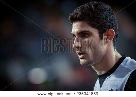 VALENCIA, SPAIN - APRIL 8: Guedes during Spanish La Liga match between Valencia CF and RCD Espanyol at Mestalla Stadium on April 8, 2018 in Valencia, Spain