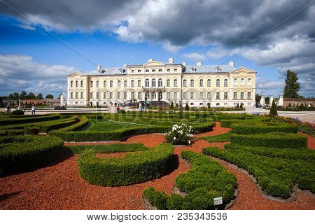 Rundale, Latvia - July, 2017: Rundale Palace Built In Baroque Style In Pilsrundale, Latvia