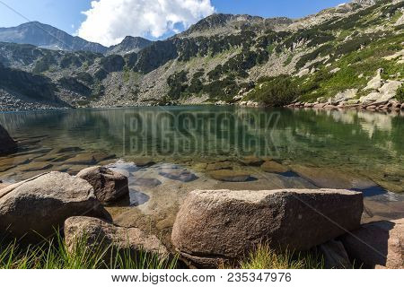 Amazing Landscape With Fish Banderitsa Lake, Pirin Mountain, Bulgaria