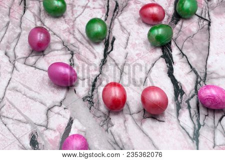 Easter Eggs Multicolored Eggs In A Gift Box