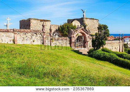 Old Cemetery And Chapel In Comillas, Cantabria Region Of Spain