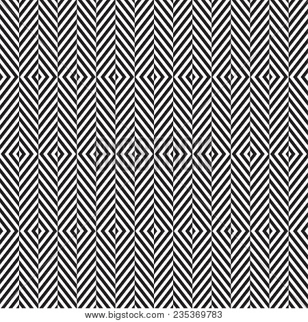 Vector Seamless Pattern. Modern Texture. Repetition Of Geometric Elements. Monochrome. Wallpaper For